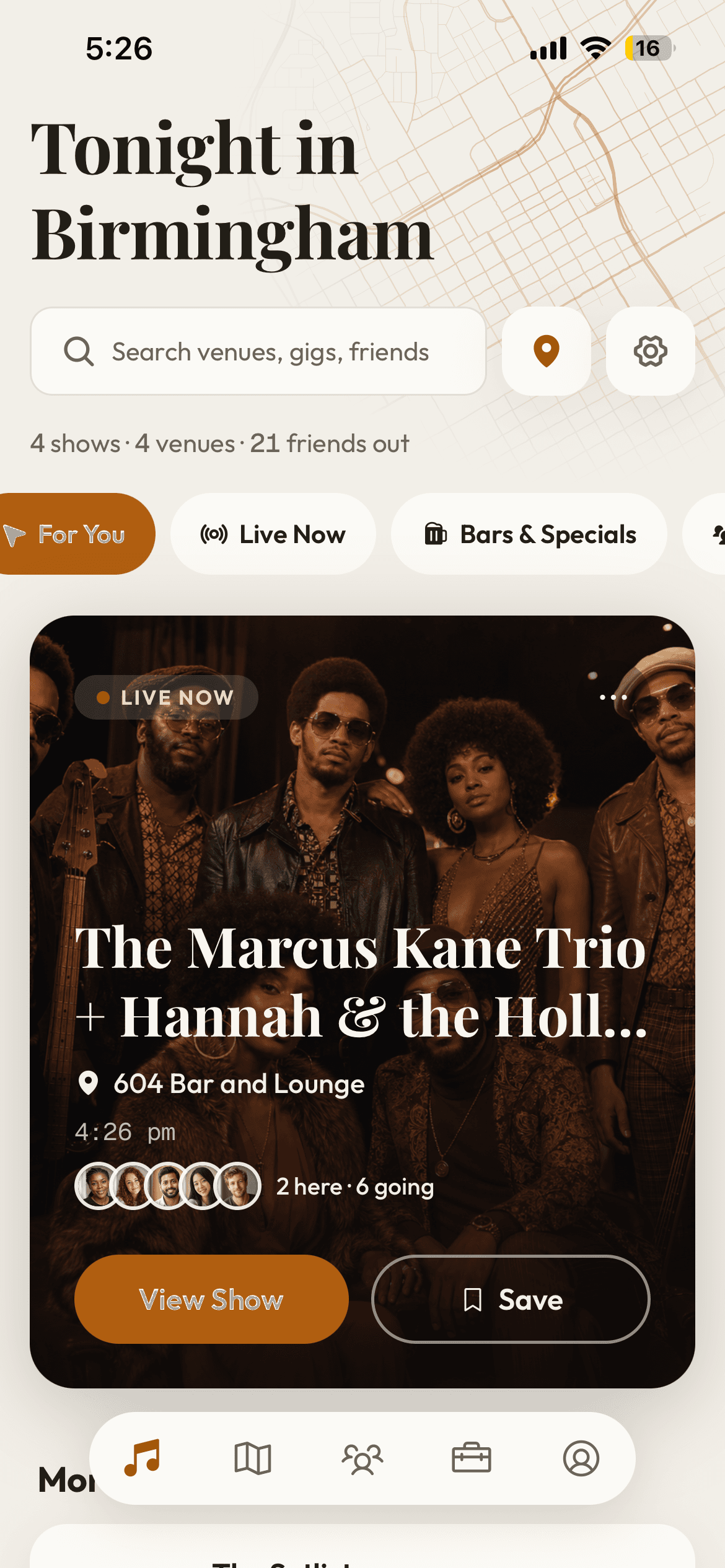 Cheers app screen